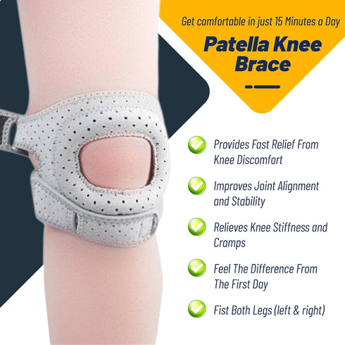 Knee Brace for Women & Men - Adjustable Support with Side Stabilizers & Patella Gel Pad - Relief for Meniscus Tear
