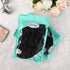 Qarwayoc 50PCS Black Hair Ties, Cotton Seamless Elastic Ponytail Holders, 2 Inch Diameter, No Damage for Thick Hair