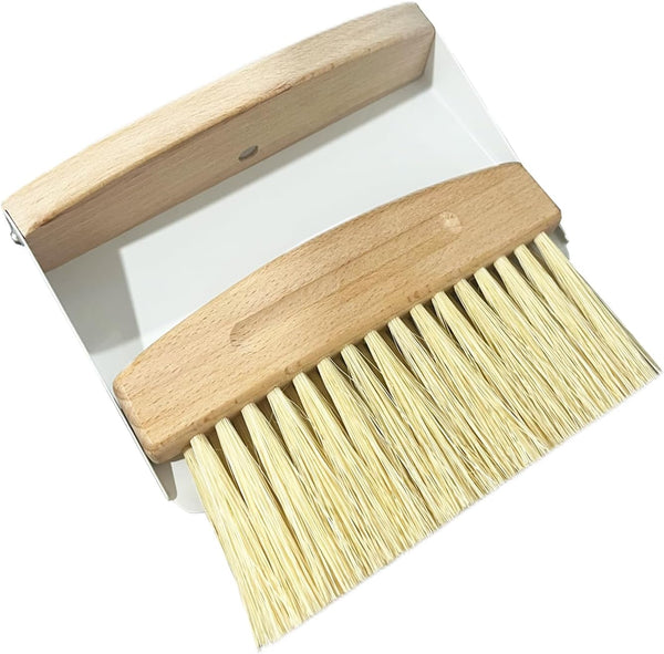 Mini Broom and Dustpan Set - Small Metal Dustpan and Brush Set for Home Office Desktop Cleaning