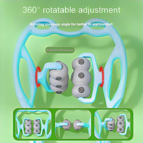 LEACHOI 6 12 Manual Cervical Neck Massager,With Wheels And Magnets, It Can Be Used To Massage The Cervical Spine, Waist