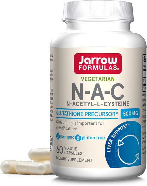 Jarrow Formulas N-A-C 500 mg, Antioxidant Support for Liver Health, 60 Veggie Capsules