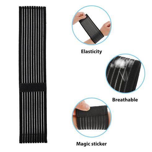 2 PCS Adjustable Elastic Wrist Support Band Wraps for Men and Women (Black)