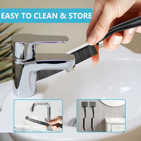 SUCEXIFY 9PCS Crevice Cleaning Brush, Hard Bristle Scrub Brushes Tools for Deep Cleaning Gap, Multifunctional Grout