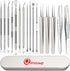 Pimple Popper Tool Kit, 16 PCS Professional Blackhead Remover Tools, Stainless Tweezers & Comedone Extractor