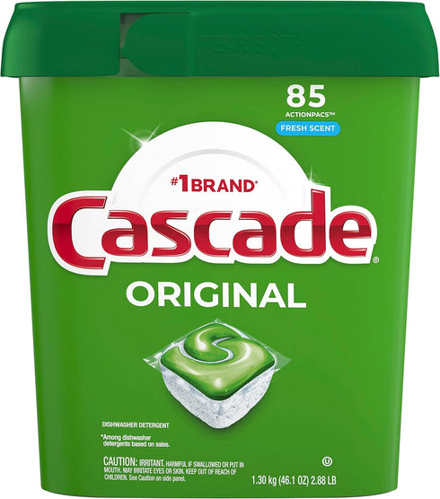 Cascade ActionPacs Dishwasher Detergent, Fresh Scent, 85-Count for Effective Cleaning