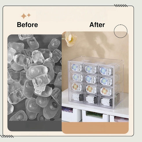P-120 (12-Grid). daily contact lens organizer, Disposable Contact Lens Dispenser, Cute storage Box for All Brands Daily