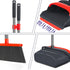 kelamayi Broom and Dustpan Set - Stand Up Combo for Home, Office, Indoor & Outdoor Sweeping (Black & Red)