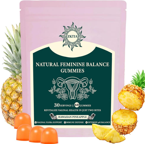 ZKTIA Premium Feminine Balance Gummies - Vaginal Probiotics for Womens Health & Wellness