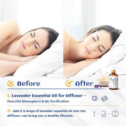 HIQILI Lavender Essential Oil 100ML Pure for Aromatherapy Diffuser, Hair, includes Premium Glass Dropper - 3.38 Fl Oz