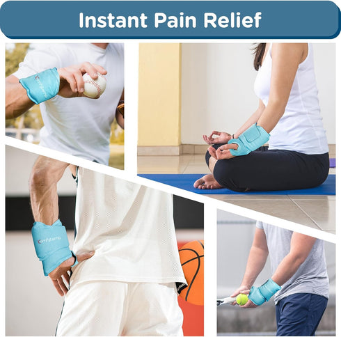 Comfytemp Wrist Ice Pack Wrap for Carpal Tunnel Relief, Reusable Gel Ice Packs for Pain