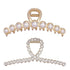 Rhinestone Hair Claw Clips Vintage Metal Imitation Pearl Hair Jaw Clip for Women