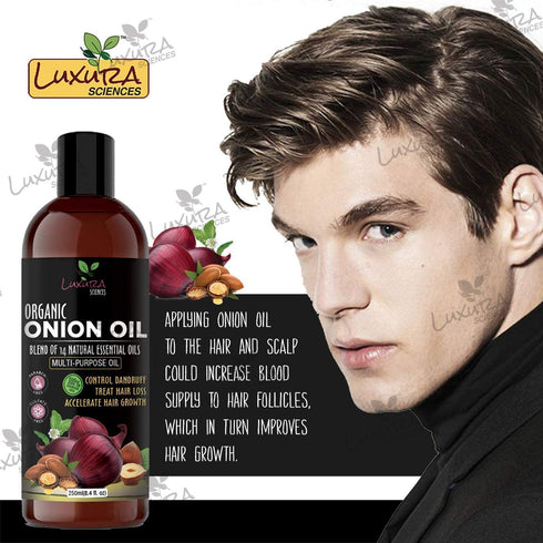 Organic Onion Oil | Controls Hair Loss, Dandruff, & Growth | Infused with 14 Essential Oils for Strong Roots