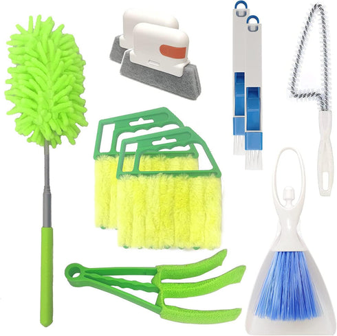Weogot 10 Pcs Venetian Window Blind Cleaner Duster Tool Set, Mini Blind Cleaner