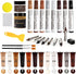 DEWEL Wood Furniture Repair Kit, Upgrade Wood Fillers, Touch Up Markers, Wax Sticks, Beeswax for Cracks and Scratches