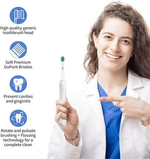 Oral B Braun Electric Toothbrush Replacement Brush Heads - Floss Toothbrush Head for Pro 1000 Genius Smart Series (12