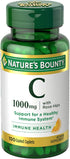 Nature's Bounty Vitamin C + Rose Hips, 1000mg, 100 Coated Caplets, Immune Support