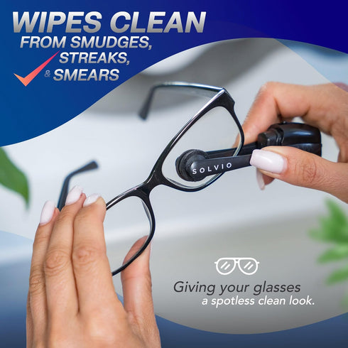 Solvio 3Pcs 6-Piece Commutes Portable Microfiber Eyeglass Cleaner | Included Replacement Pads | Easy & Effortless Clean