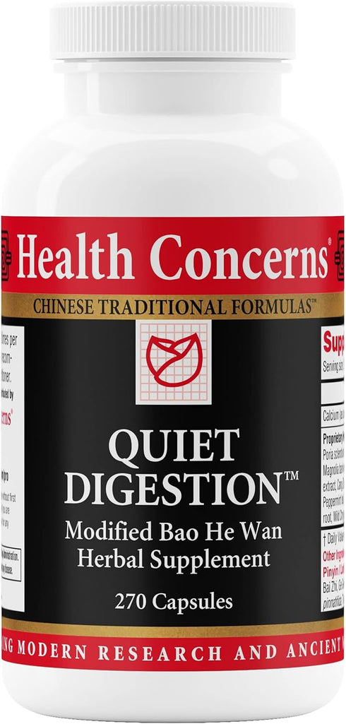 Health Concerns Quiet Digestion Supplement for Upset Stomach Relief, 270 Capsules