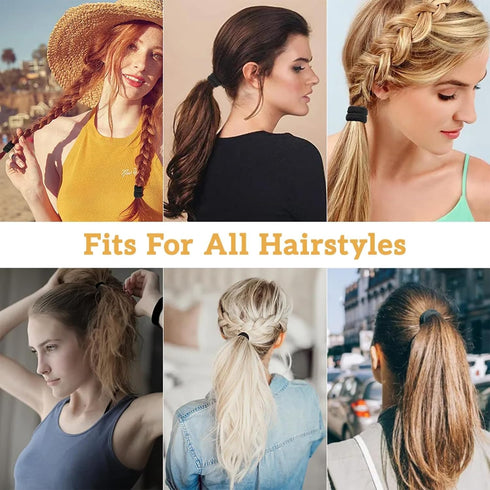 No Damage Soft Polyester Hair Ties, No Tug Scrunchies Hair Bands with Strong Elasticity