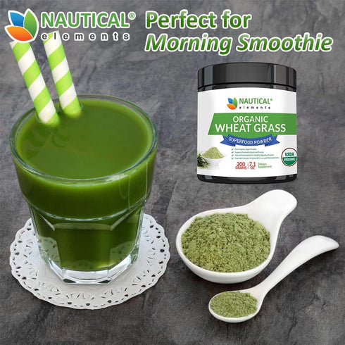 Wheatgrass Powder - USDA Certified Organic, Rich In Essential Amino Acids, Chlorophyll, Antioxidants, Fatty Acids,