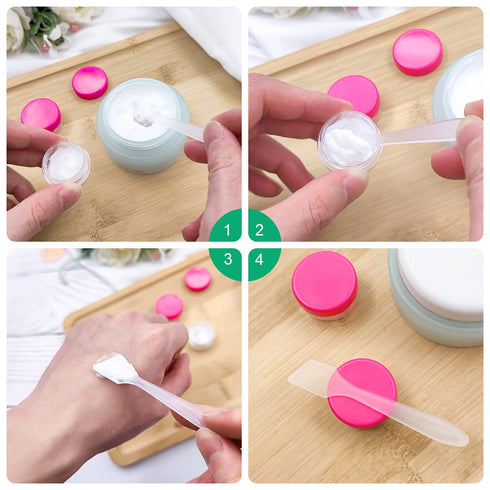Mini Disposable Plastic Cosmetic Spatulas - SumDirect 400 Pcs Frosted Clear Skincare Makeup Mask Spatula