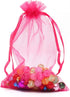 100Pcs Sheer Organza Bags, 3.5x4.5 Inches, Rose Wedding Favor Bags with Drawstring