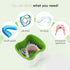 Denture Cup Bath Box Case with Strainer, Dental Retainer Cleaning Container, Light Green