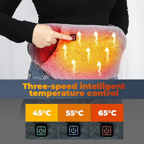 VAIKAXY 3-in-1 3-Temp Heating Waist Belt: Heating Pad for Back Comfort & Warmth + Portable Hand Warmer, USB Powered