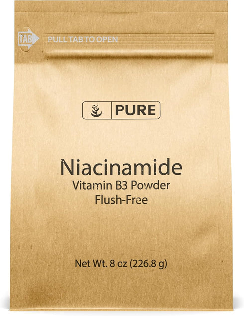 Niacinamide Powder (8oz) Flush-Free Vitamin B3 Dietary Supplement by PURE ORIGINAL INGREDIENTS
