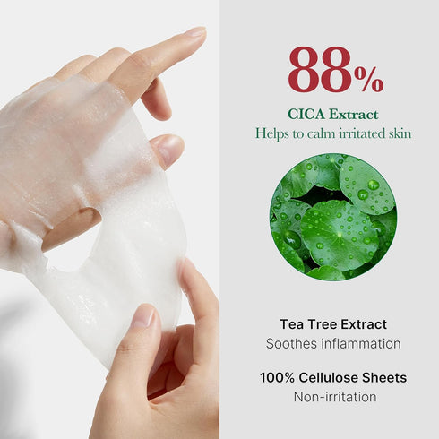 Medicube Super Cica Daily Quick Facial Masks - 30 Sheets - 60-Second Soothing Mask with 88% Cica, Vegan