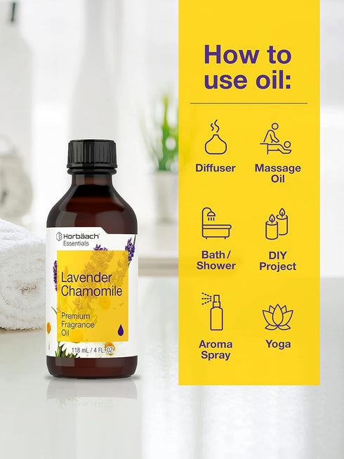 Horbaeach Lavender Chamomile Fragrance Oil, Premium Grade for Diffusers, Candle and Soap Making (4 fl oz)