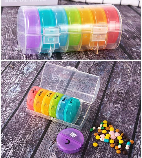 Wopanxye 2 7-Day Medical Box Travel Pill Organizer Case, Times a Day, Large AM/PM Weekly Pill Dispenser Planner