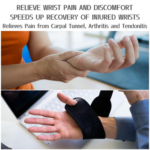 2 Pack Wrist Braces for Carpal Tunnel, Arthritis, and Tendinitis Pain Relief, Compression Support for Both Hands