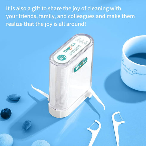 Dental Floss Dispenser, Adult Unbreakable and Shred-Resistant Flossers, 188 Count Professional Toothpicks, Perfect