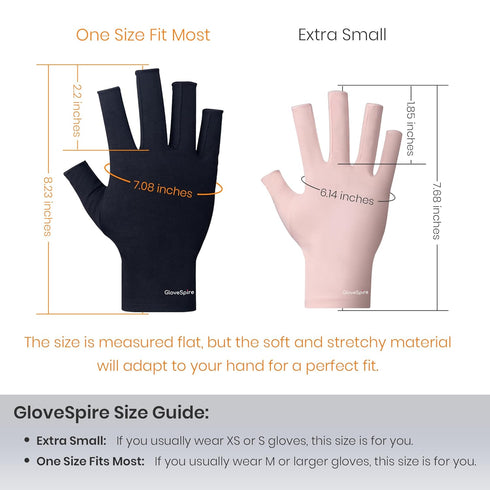 Thickened UV Protection Gloves for Nails, UPF50+ Fingerless Gel Manicures (One Size Fits Most/Pink)