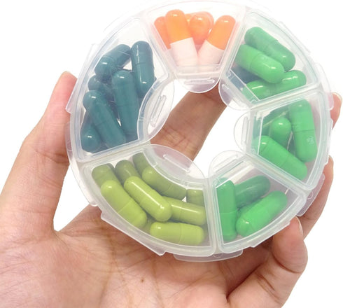 Honbay Set 2PCS Clear Round Plastic Storage Box by
