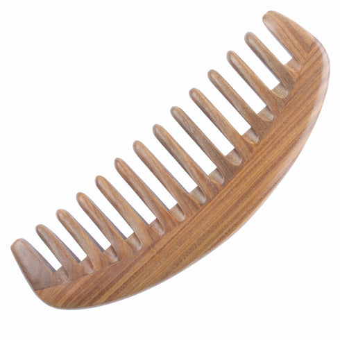Wide Tooth Hair Comb - Natural Detangling Wooden Comb for Curly Hair - Sandalwood Comb