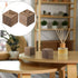 Leinuosen 4 Pcs Wooden Essential Oil Diffuser Square Diffuser Wooden Grain Portable Air Freshener for Car Aromatherapy