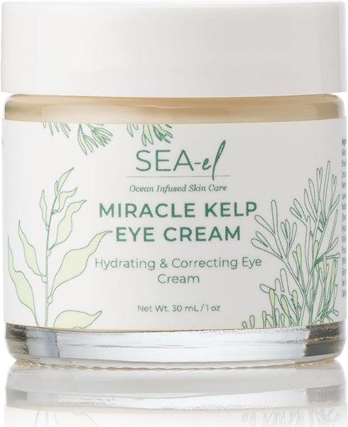 Miracle Sea Kelp Eye Cream - Hydrating & Correcting with Yerba Mate, Caffeine & Hyaluronic Acid, 1 Oz
