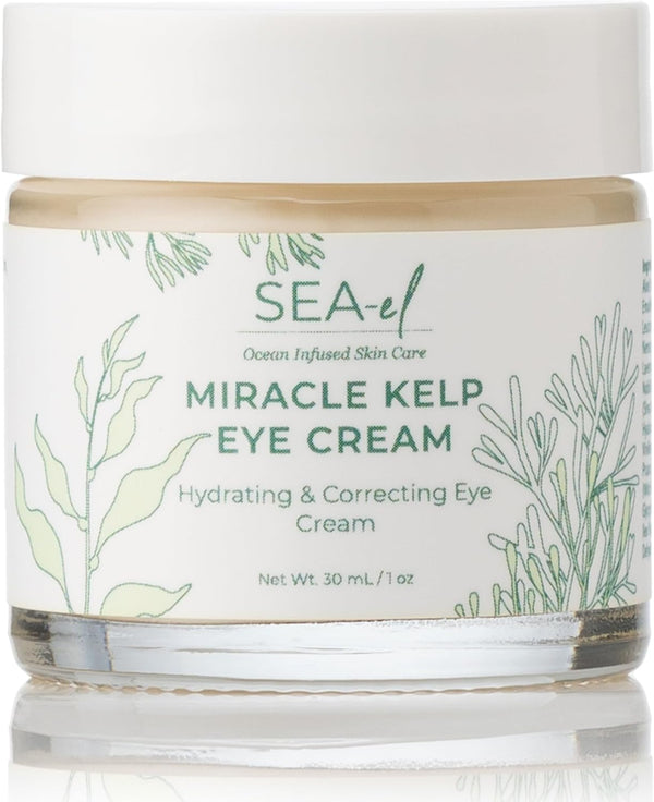 Miracle Sea Kelp Eye Cream - Hydrating & Correcting with Yerba Mate, Caffeine & Hyaluronic Acid, 1 Oz