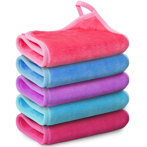Makeup Remover Cloth, 5 Packs Reusable Microfiber Towels, Face Towel for Women