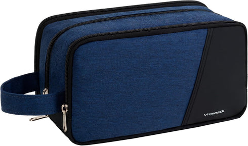 Vorspack Large Travel Toiletry Bag for Men - Water Resistant Skincare Dopp Kit for Bathroom Accessories (Navy Blue)