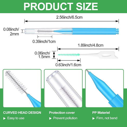 Zopeal 250 Pcs Interdental Brush for Braces, Disposable Dental Picks, Soft Cleaning Tool, Stylish Color