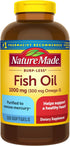 Nature Made Burp Less Fish Oil, 1000 mg Softgels, Omega 3 Supplements, 320 Softgels, 160 Day Supply