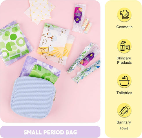 Period Bag for Teen Girls, Corduroy Sanitary Napkin Storage Bag, Menstrual Pad Pouches Tampon Holder for Purse