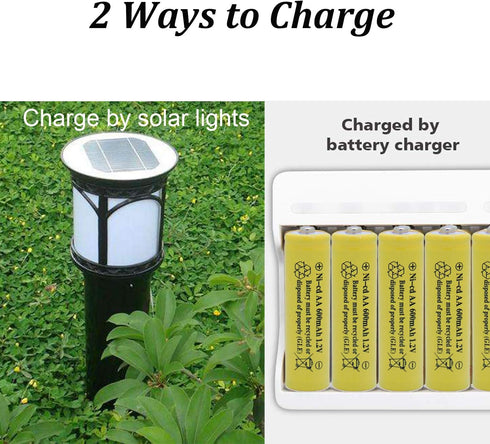QBLPOWER 600mah 1.2v 2A (8 Pack ni-cd aa Rechargeable Battery for Solar Solar Batteries for Outdoor Solar Lights AA