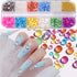 Mix Color Size 2400pcs Mermaid Rhinestones Flat Back Glass Iridescent 3D Nail Stone Gems with 2000pcs Gold Silver Caviar Beads Balls Set Accessories for Nails Decoration