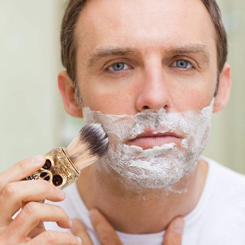 Men's Grooming Tool Makeup, Skull Head Shaving Brush, Facial Razor Brush for Barber Salon