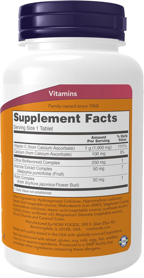 NOW Foods Vitamin C-1000 Complex with 250 mg Bioflavonoids, 90 Tablets