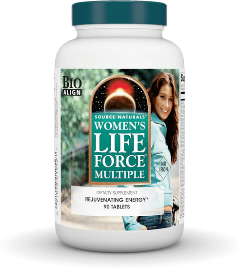 Source Naturals Women's Life Force Multiple Iron Free - Daily Complete Multivitamin with 13 Essential Vitamins, 90